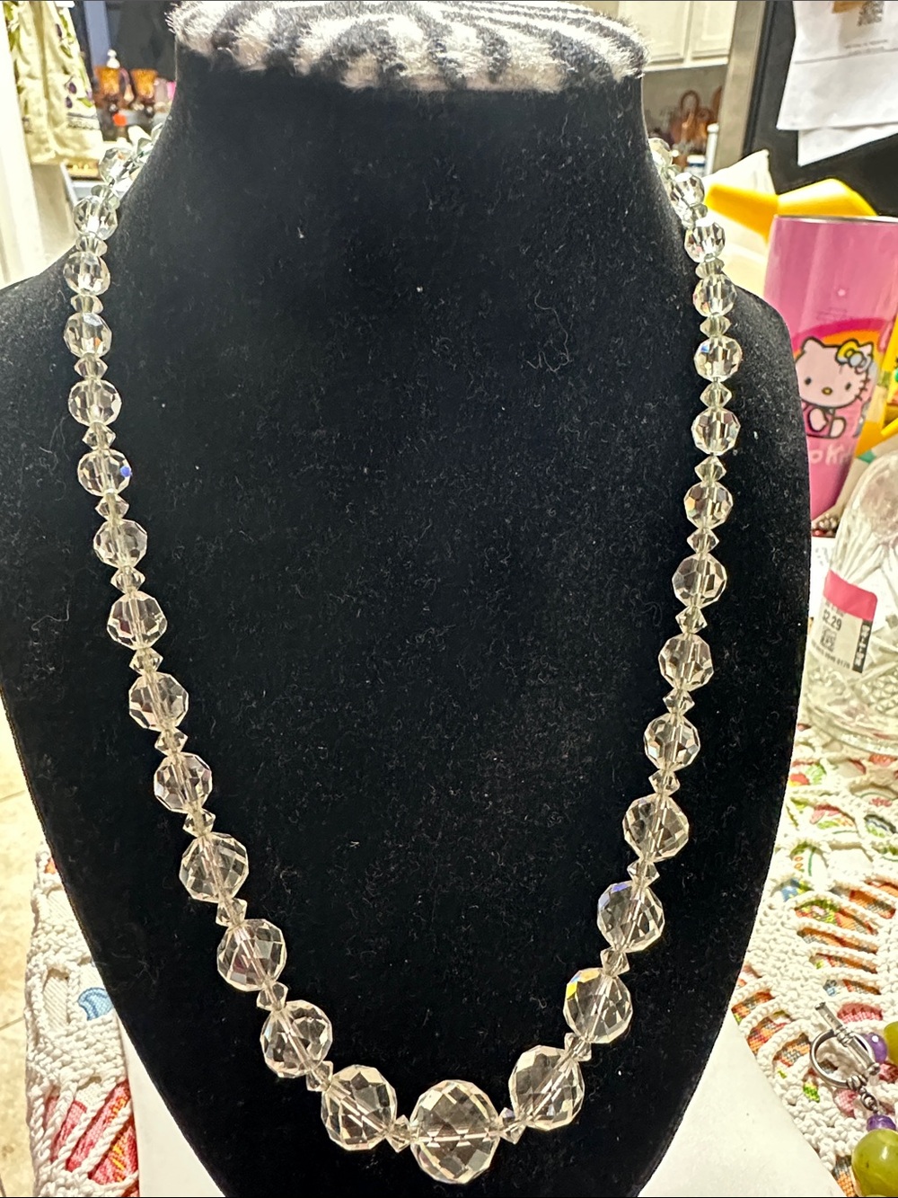 Crystal Bead Necklace - Clear Sparkle